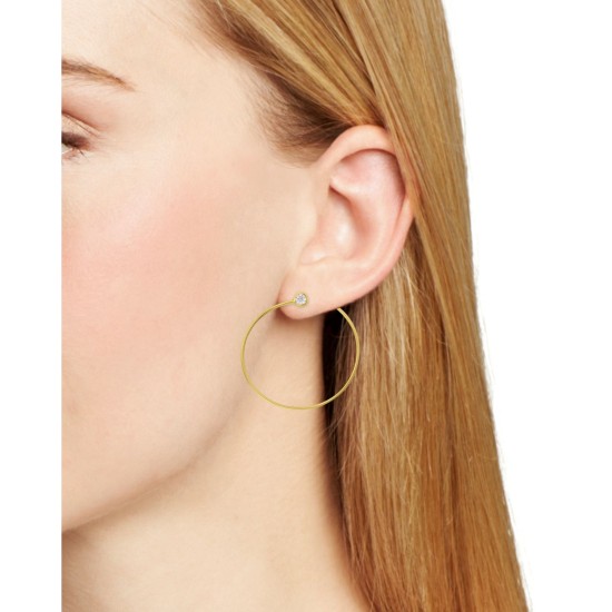  Embellished Hoop Earrings in 14K (Gold)
