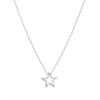 Aqua Embellished Star Pendant Necklace in 14K Gold-Plated Sterling Silver