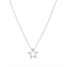 Aqua Embellished Star Pendant Necklace in 14K Gold-Plated Sterling Silver