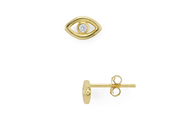  Evil Eye Stud Earrings in 18K Gold-Plated Sterling Silver – 100% Exclusive