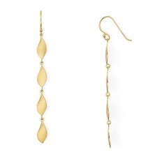 Aqua Linear Twist Drop Earrings, Gold