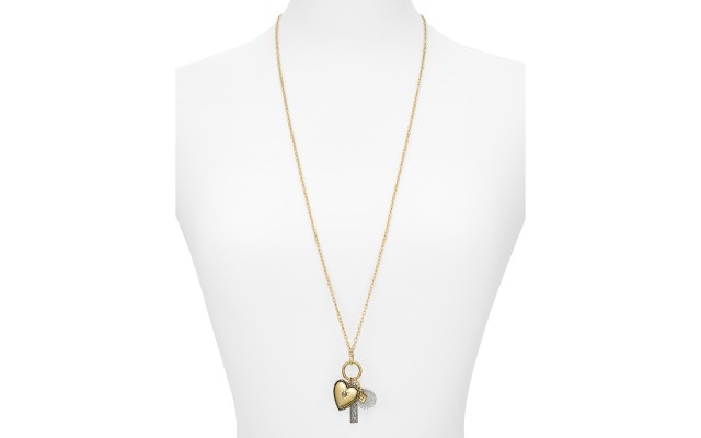  Natia Heart Charm Necklace, 32″