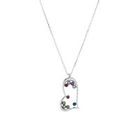 Aqua Open Heart Pendant Necklace in Gold-Plated Sterling Silver