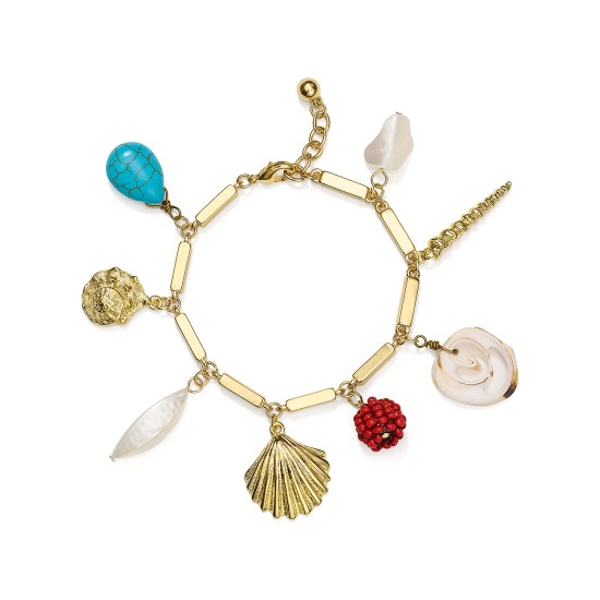  Sea Life Charm Bracelet, Gold