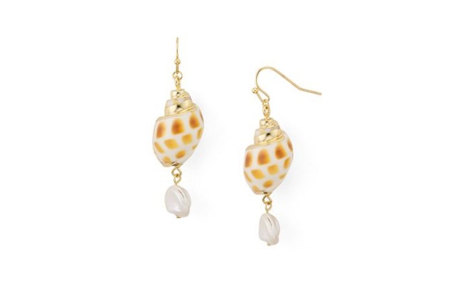  Shell & Cultured Freshwater Pearl Drop Earrings