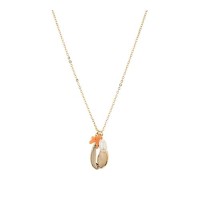 Aqua Shell Pendant Necklace, 22 – 100% Exclusive – Gold Tone