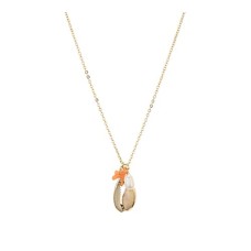 Aqua Shell Pendant Necklace, 22 – 100% Exclusive – Gold Tone