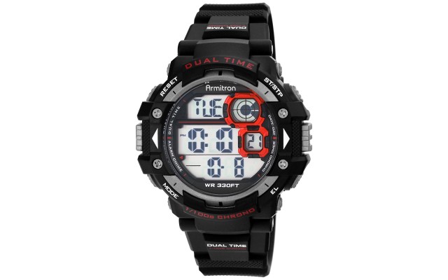  Men’s Digital Chronograph Black Strap Watch 54mm