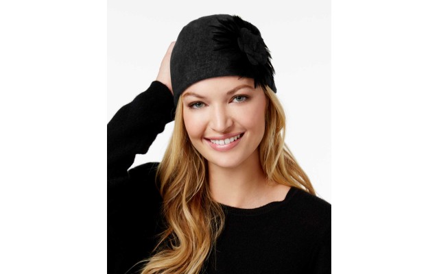  Folk Tale Feather Skully Cap, Black – BRAND NEW / RX24A/30