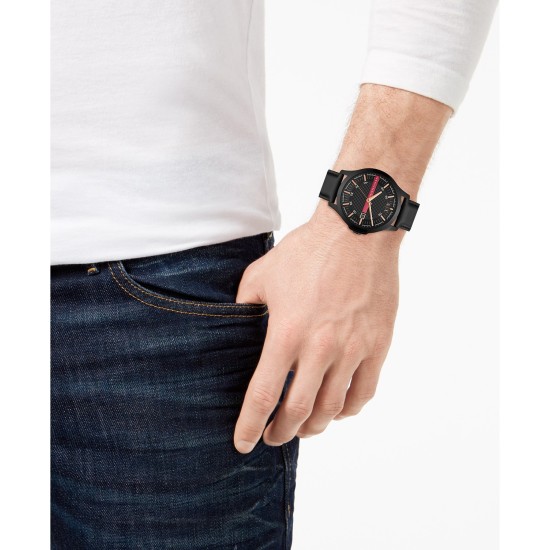 A|X Armani Exchange Men’s Hampton Black Leather Strap Watch 46mm