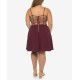 B Darlin Plus Trendy Strappy-Back Dress (Wine, 18W)