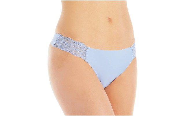 B.temptd Women’s Bare Lace-panel Thong (Grape Mist, Large)