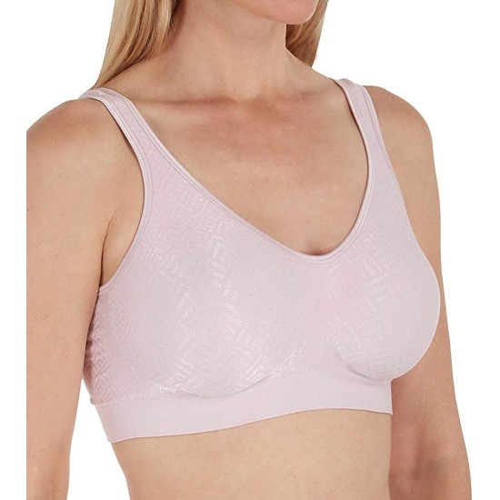  Women’s Comfort Revolution Wirefree Bra with Smart Sizes Bra, Retro Diamond Hush Pink, X-Large