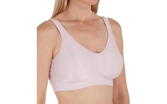  Women’s Comfort Revolution Wirefree Bra with Smart Sizes Bra, Retro Diamond Hush Pink, X-Large