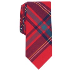 Bar III Men’s Abby Skinny Plaid Tie (Red)