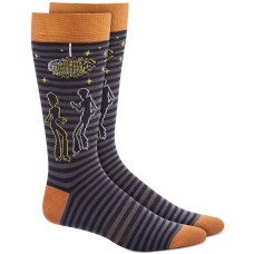 Bar Iii Mens Black Disco Party Socks  (Black, 10-13)