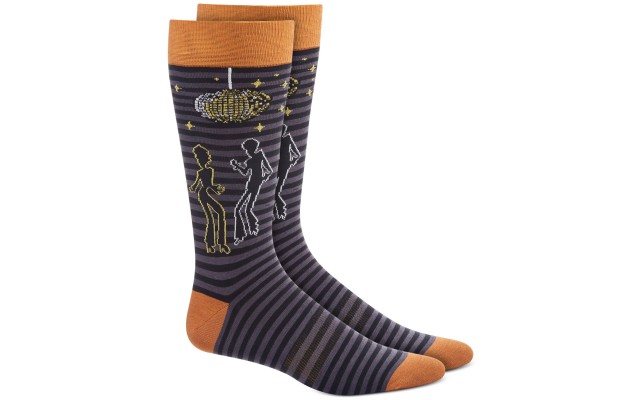  Mens Black Disco Party Socks  (Black, 10-13)