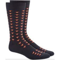 Bar III Men’s Black Tiled Heart Socks, Black, 10-13