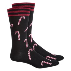 Bar III Men’s Candy Cane Socks, Black