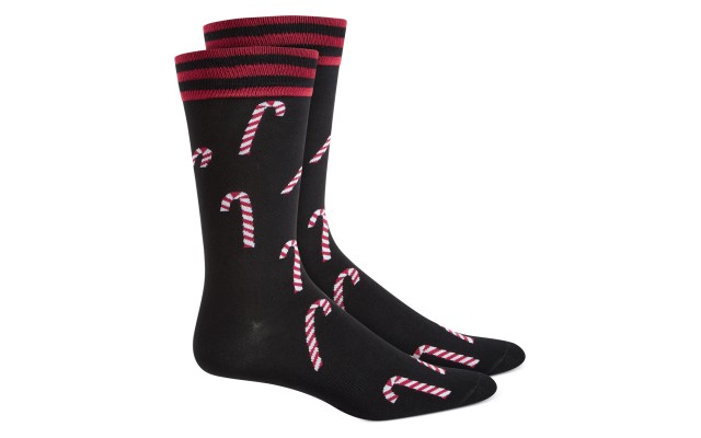  Men’s Candy Cane Socks, Black