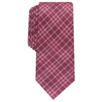 Bar III Men’s Cooper Skinny Plaid Tie (Burgundy)