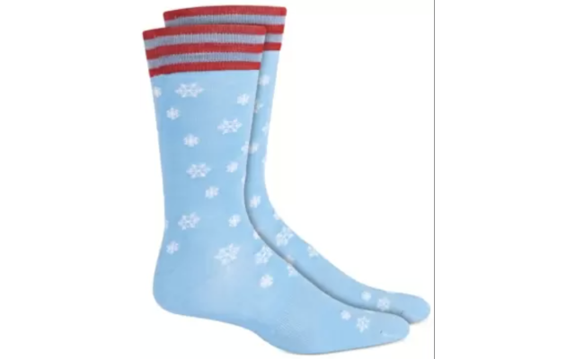  Men’s Holiday Socks (Snowflakes, 10-13)