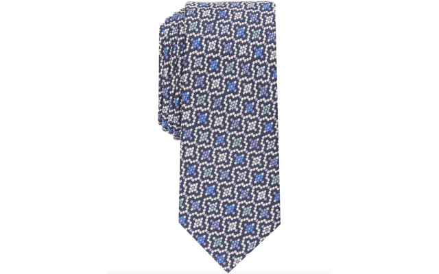  Men’s Kottas Slim Floral Mosaic Tie Navy