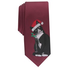 Bar III Men’s Mittens The Kitten Skinny Holiday Tie (Red)
