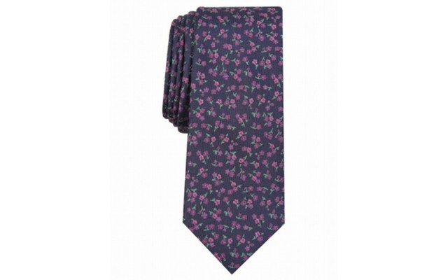  Men’s Penrose Skinny Floral Ties, Berry