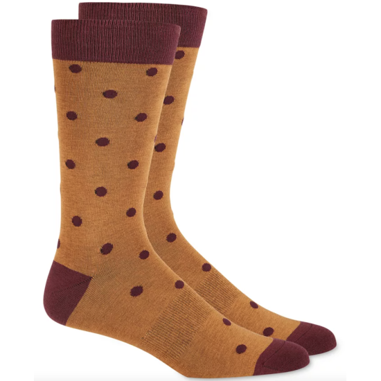  Men’s Polka Dot Socks (Brown, 10-13)