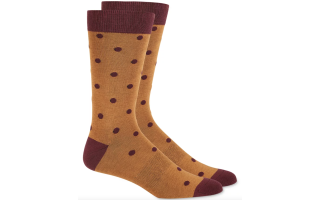  Men’s Polka Dot Socks (Brown, 10-13)