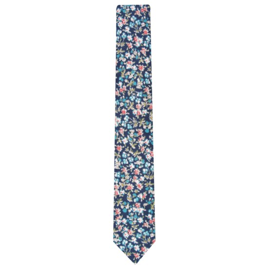  Men’s Ponderosa Skinny Floral Tie (Navy)