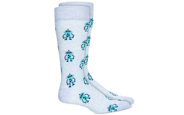  Men’s Robot Socks (Blue)