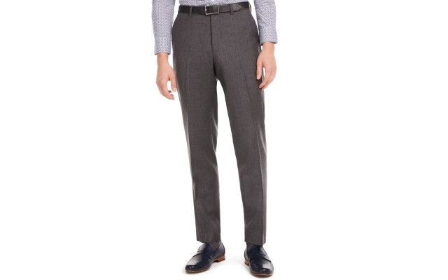  Men’s Slim-Fit Gray Flannel Suit Separate Pants (Gray, 34X32)