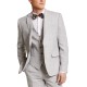  Men’s Slim-Fit Gray Plaid Linen Suit Jacket (Gray Plaid), Gray Plaid, 38 R
