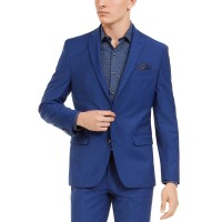 Bar Iii Men’s Slim-Fit PerFormance Active Stretch Blue Sharkskin Suit Separate J