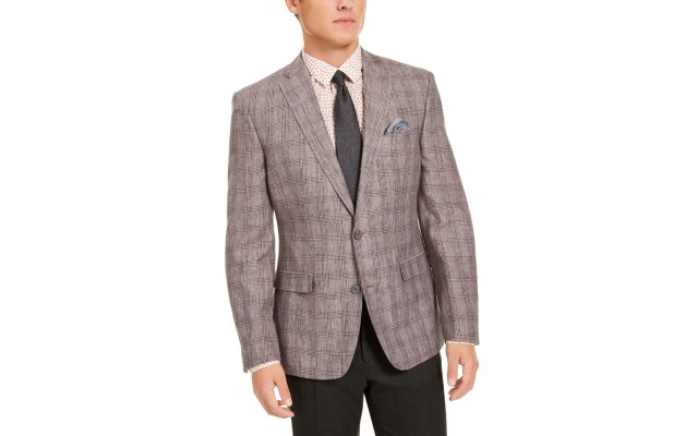  Mens Slim-fit Plaid Sport Coat Red