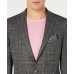  Men’s Slim-Fit Stretch Black/White Plaid Sport Coat