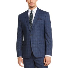 Bar III Men’s Slim-Fit Stretch Plaid Suit Jacket (Navy, 38 Short)