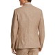  Men’s Slim-Fit Tan Pinstripe Linen Suit Jacket (Beige, 40 R)