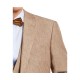  Men’s Slim-Fit Tan Pinstripe Linen Suit Jacket (Beige, 40 R)