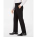  Men’s Slim-Fit Tonal Plaid Dress Pants (Black, 34X30)