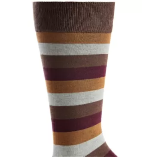  Men's Stripe Socks, Brown
