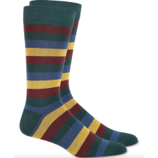 Bar Iii Mens Stripe Socks (Green, 10-13)