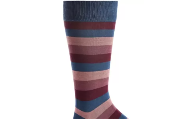  Men's Stripe Socks, Navy