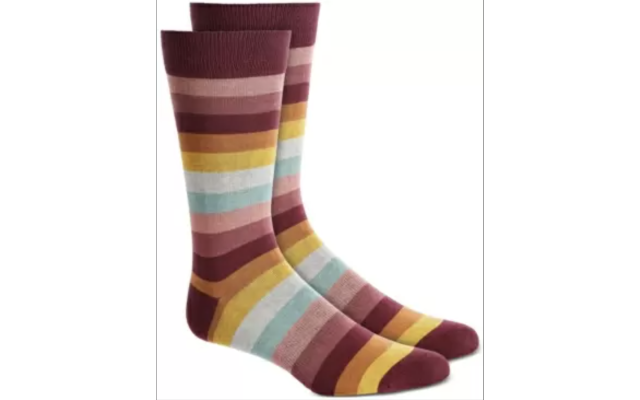  Men's Stripe Socks, Red