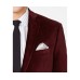  Velvet Slim-Fit Sport Coat (Dark Red, 36R)