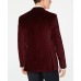  Velvet Slim-Fit Sport Coat (Dark Red, 36R)