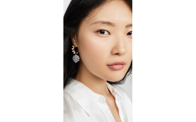  Nazlie Disc Drop Earrings – Black White