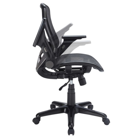 Bayside Furnishings Metrex IV Mesh Office Chair Fully Adjustable Armrests, Black